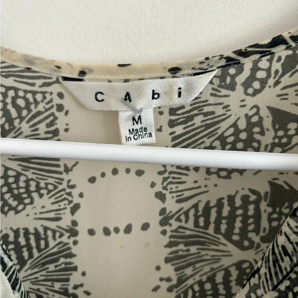 CAbi Beatnik Blouse Lace Up Tunic  3/4 Sleeve Semi Sheer Boho S #867 - Picture 5 of 6